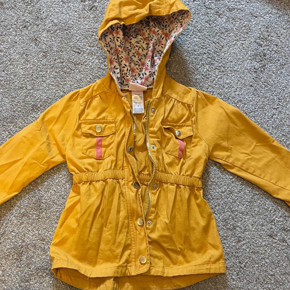 Little Lass Mustard Hooded Spring Coat
